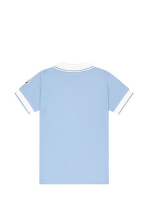 polo in cotone azzurro MONCLER KIDS | L19518A000018496F70Q